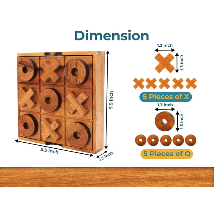 Juego Tic Tac Toe De Madera Para Mesa Diversión Y Decoración - Imagen 3