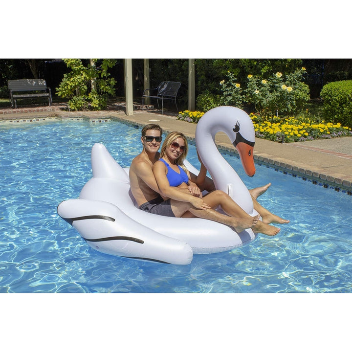 Flotador Jumbo Swan Rider Poolmaster Cisne Blanco Extra Grande para Piscina - Imagen 2