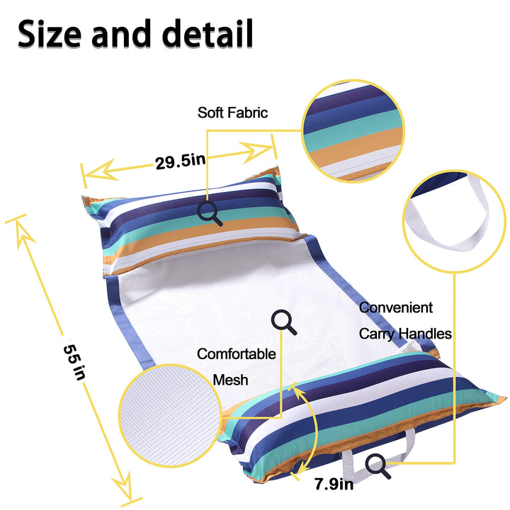 Flotadores FindUWill XL 4 en 1 Tumbona Flotante Piscina Silla Hamaca Inflable Adulto 2Pack - Imagen 3