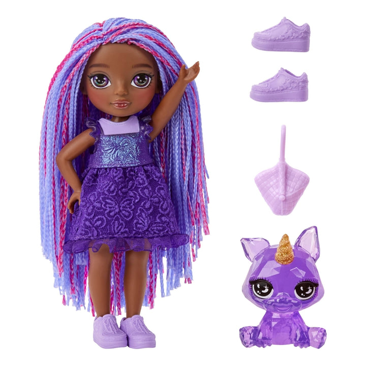 Muñeca Indigo Bailey Rainbow High Littles 5.5 Pulgadas Con Zorro Mágico - Imagen 2