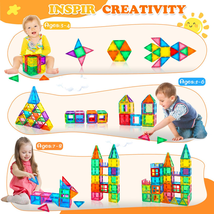 Bloques De Construcción Magnéticos Educativos Para Niños Juegos STEM 2 Años + - Imagen 3