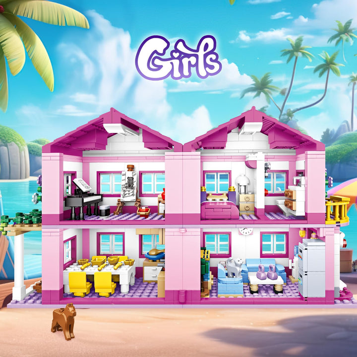 Juego De Construcción Verano Rosa 1018 Piezas Compatible Con Lego Friends Juguete Educativo Para Niñas - Imagen 2