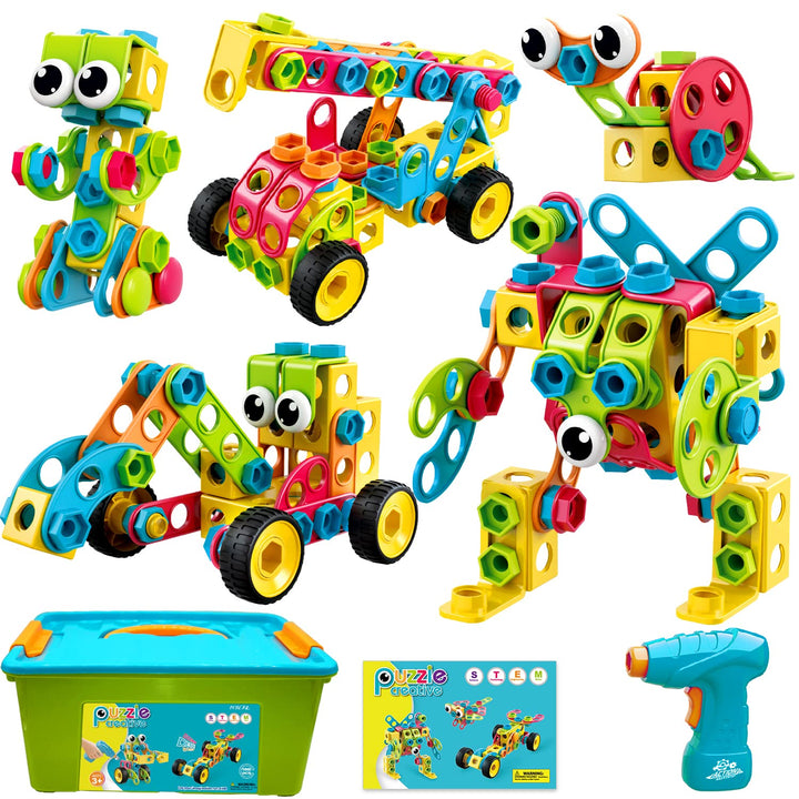 Nxone 195 Piezas Juguetes Educativos STEM Para Niños Desarrollo Creativo y Motor - Imagen 1