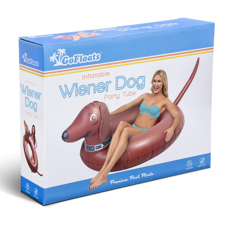 GoFloats Wiener Dog Party Tube Balsa Inflable Divertido Para Piscina Playa Lago - Imagen 6