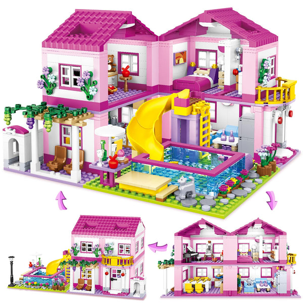 Juego De Construcción Verano Rosa 1018 Piezas Compatible Con Lego Friends Juguete Educativo Para Niñas - Imagen 1
