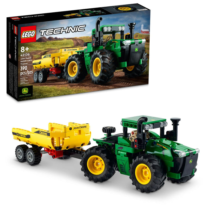 Lego Technic John Deere 9620R 4WD Tractor 42136 Juguete de Construcción con Remolque - Imagen 1