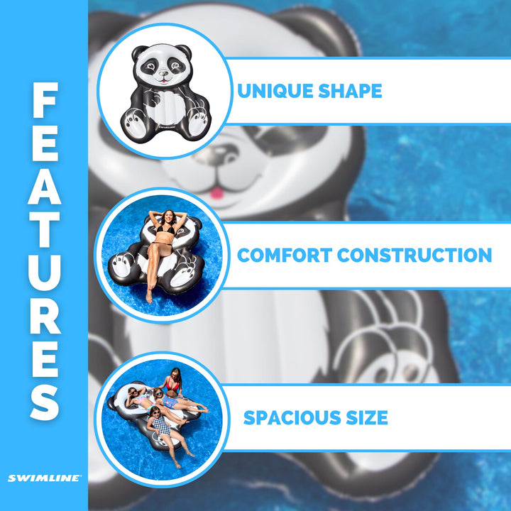 Flotador Inflable Swimline Panda Piscina Grande Diseño Realista y Cómodo - Imagen 3