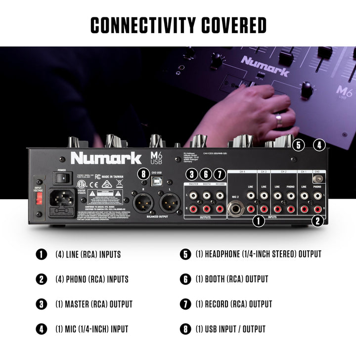 Mezclador Numark M6 USB Versátil De 4 Canales Con Conectividad USB - Imagen 3