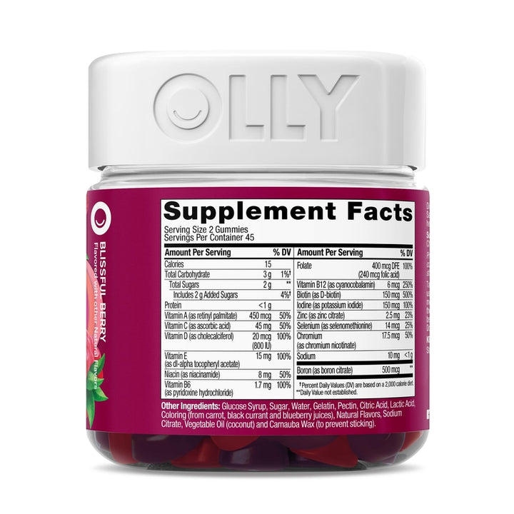 OLLY Women's Vitaminas Multivitamínicas A D C E Biotina Ácido Fólico 90 Gomitas - Imagen 8