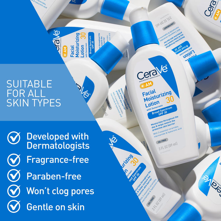 CeraVe AM Facial Moisturizing Lotion SPF 30 Hidratante Con Niacinamida Y Ceramidas - Imagen 4