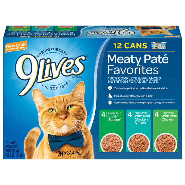 9Lives Pack Variado de Alimento Húmedo para Gatos - Sabores de Pollo y Pescado, Nutrición Completa y Deliciosa - Imagen 1