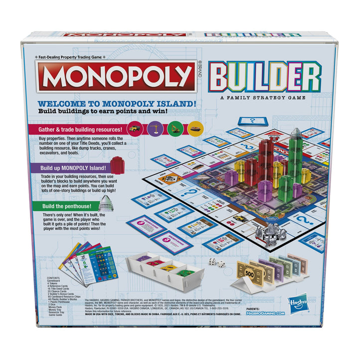 Monopoly Builder Juego De Mesa Con Bloques De Construcción Divertido Y Estratégico - Imagen 6