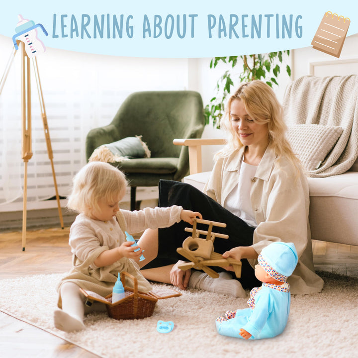 Muñeca Interactiva de Bebé 40 cm Llora y Habla Accesorios para Niños 2 a 5 Años - Imagen 7