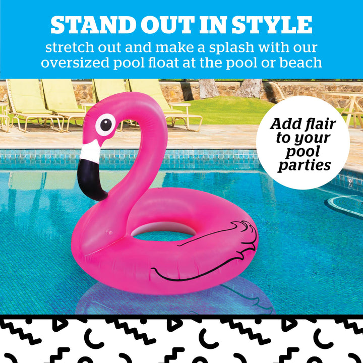 Flotador Pink Flamingo Inflable Para Piscina 4 Pies Resistente y Duradero - Imagen 2