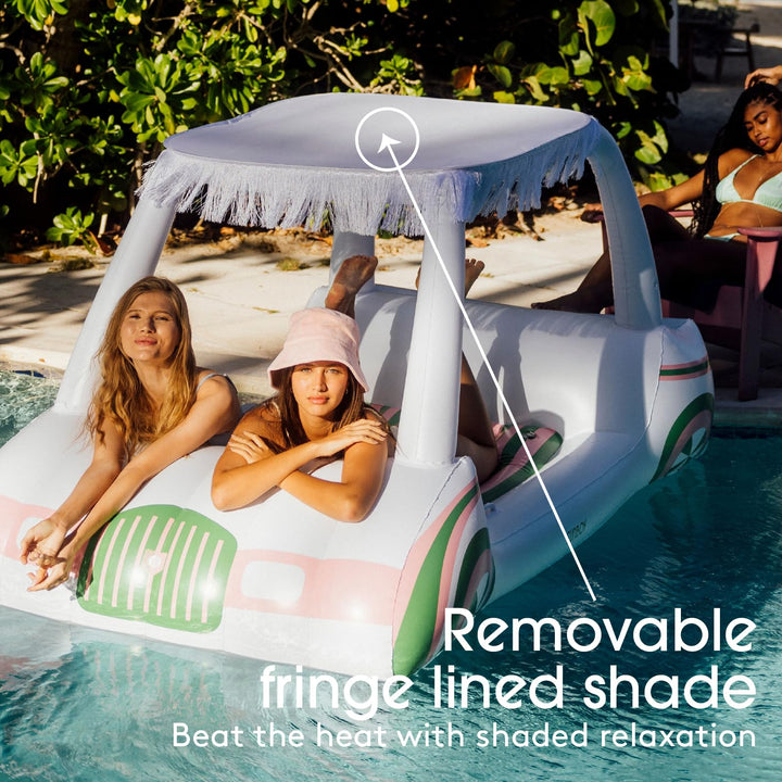 Funboy Carro De Golf Inflable Gigante Flotador De Piscina Con Sombrilla Retro - Imagen 7