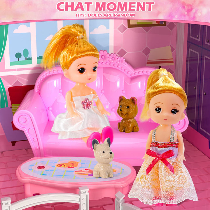 Casa De Muñecas De 4 Pisos Y 10 Habitaciones Para Niñas Con Accesorios - Imagen 2