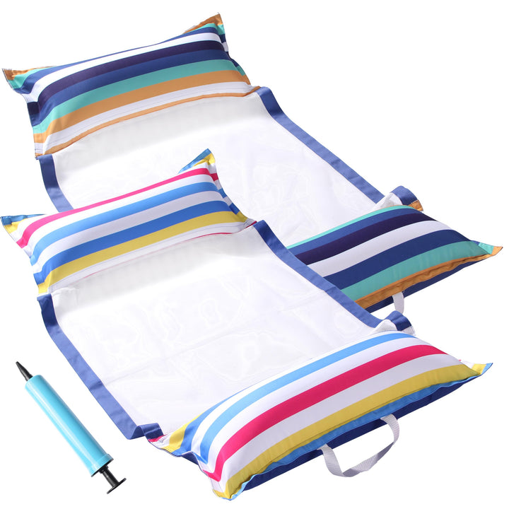 Flotadores FindUWill XL 4 en 1 Tumbona Flotante Piscina Silla Hamaca Inflable Adulto 2Pack - Imagen 1