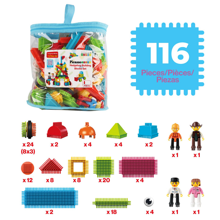 Juego de Bloques Erizo PicassoToys 116 Piezas STEM para Niños - Imagen 4