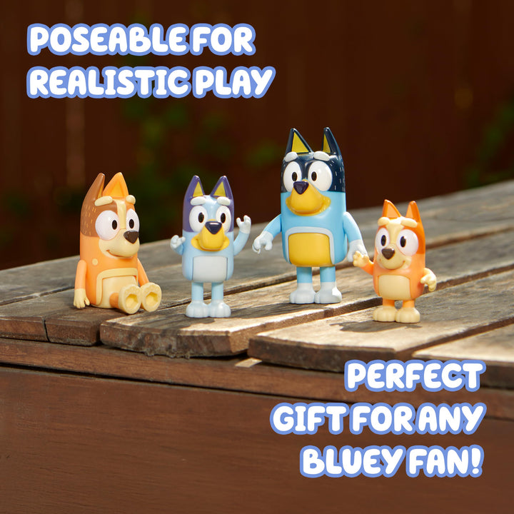 Figuras de Bluey y su familia 2.5 pulgadas Juego Posable Set de 4 Personajes para niños - Imagen 4