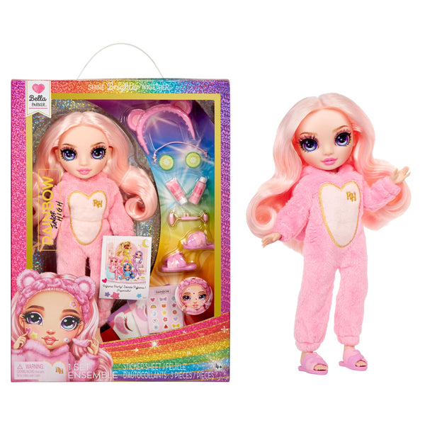 Rainbow High Jr High Bella Muñeca Rosa Fiesta de Pijamas 9 Pulgadas con Accesorios - Imagen 1