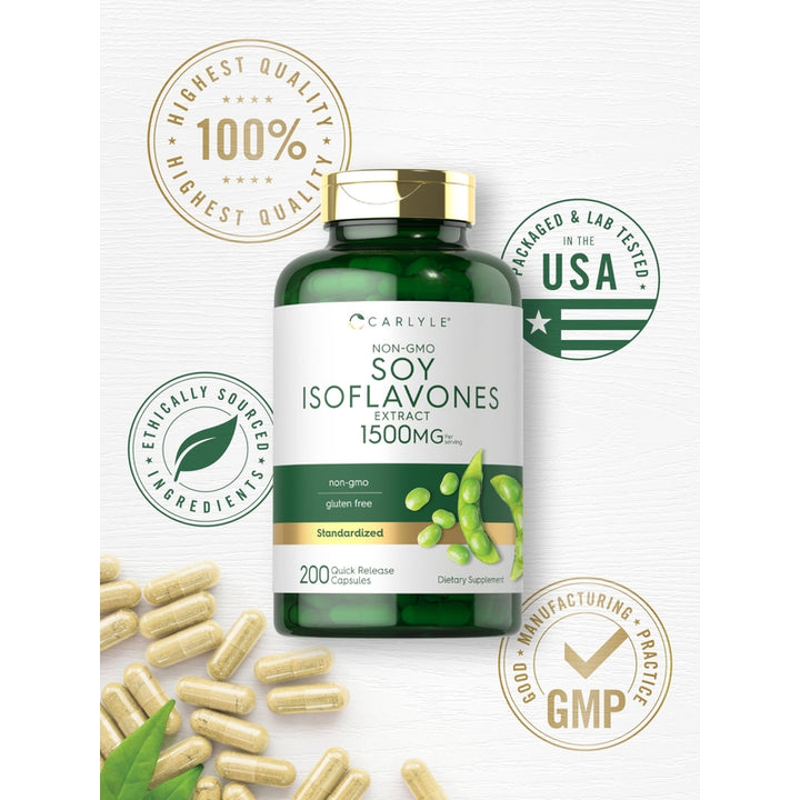 Isoflavonas De Soja Carlyle 1500 Mg 200 Cápsulas Sin Gluten - Imagen 6
