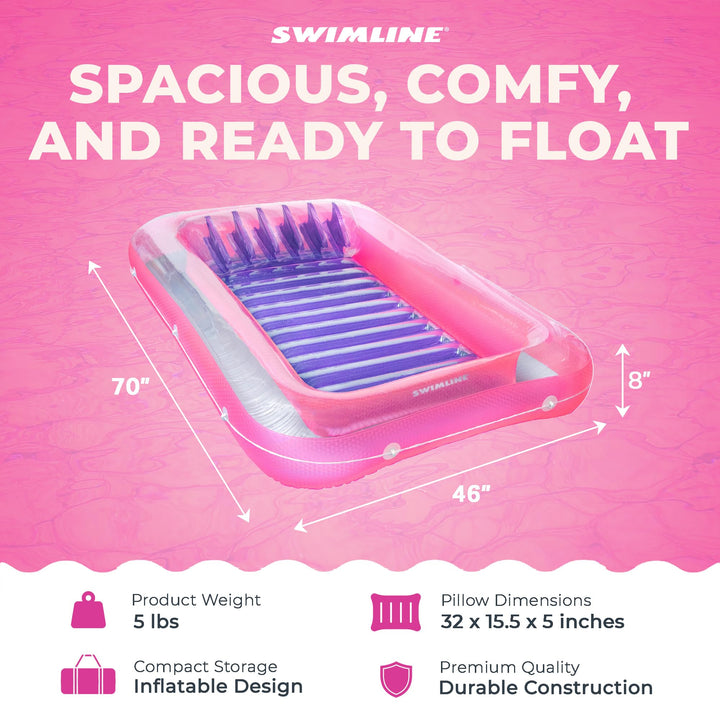 Swimline Suntan Tub Flotador Inflable con Reposacabezas para Bronceado y Relax en Piscina y Patio - Imagen 5