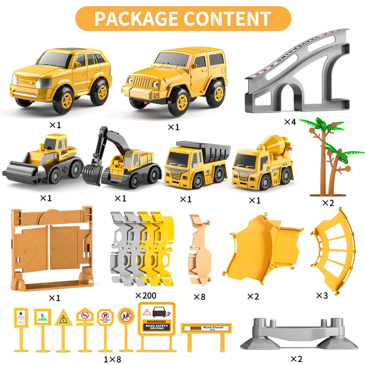 236 Piezas Juguetes de Construcción Pistas Flexibles 6 Autos Regalo Educativo para Niños - Imagen 4