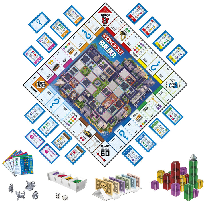 Monopoly Builder Juego De Mesa Con Bloques De Construcción Divertido Y Estratégico - Imagen 3