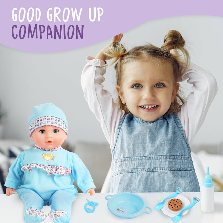 Muñeca Interactiva de Bebé 40 cm Llora y Habla Accesorios para Niños 2 a 5 Años - Imagen 6