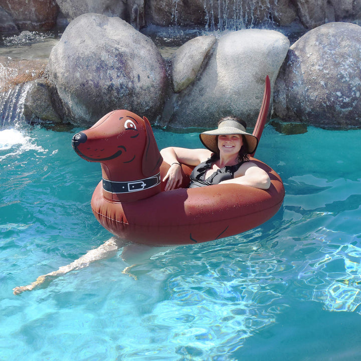 GoFloats Wiener Dog Party Tube Balsa Inflable Divertido Para Piscina Playa Lago - Imagen 5