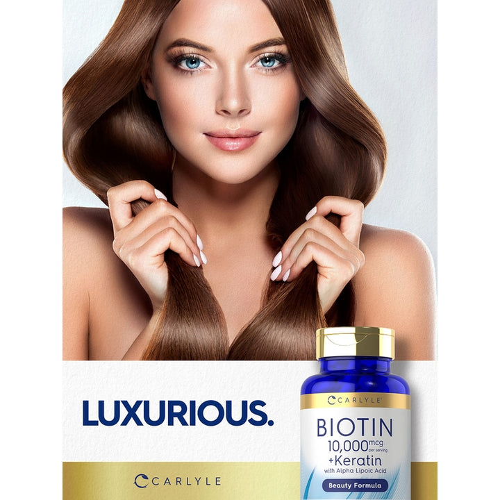 Biotina Carlyle 10000 Mcg Con Queratina Y Acido Alfa Lipoico 150 Capsulas - Imagen 6