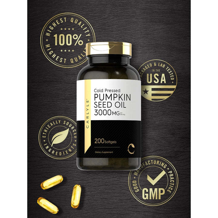 Carlyle Aceite de Semilla de Calabaza 3000 mg 200 Cápsulas Omega 6 y 9 Salud Natural - Imagen 5