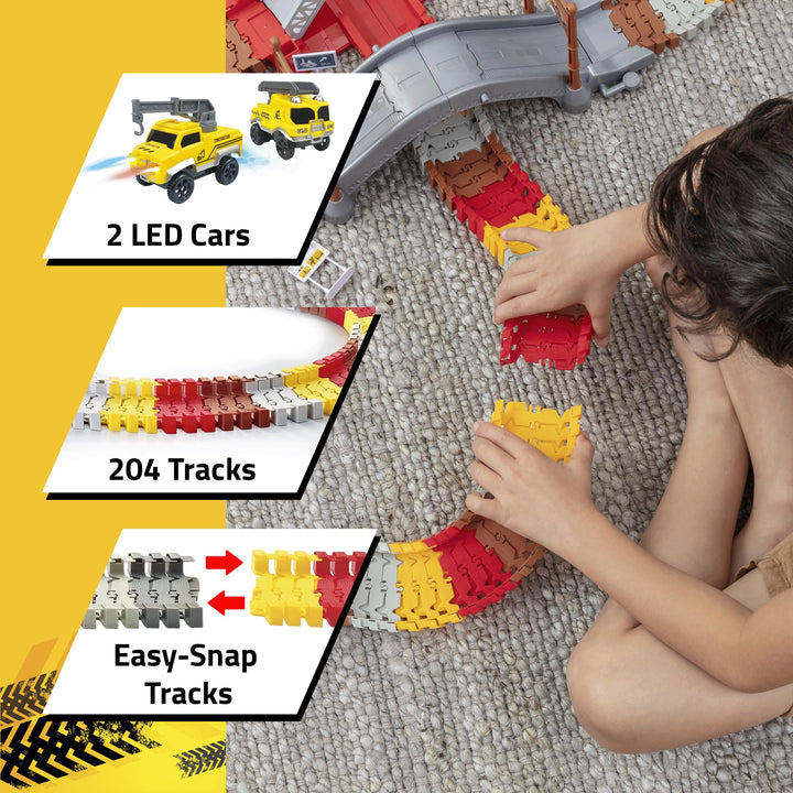 Snap Trax Juego de Pistas LED y Camiones de Construcción 251 Piezas para Niños - Imagen 4
