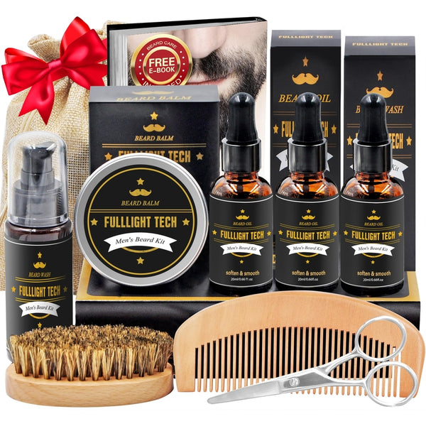 Kit De Barba Premium Con Aceite Bálsamo Y Accesorios Regalo Ideal Para Hombres - Imagen 1
