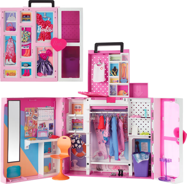 Juego Dream Closet Barbie Con Más De 35 Accesorios Y 5 Looks Incluye Zona Emergente Y Espejo - Imagen 1