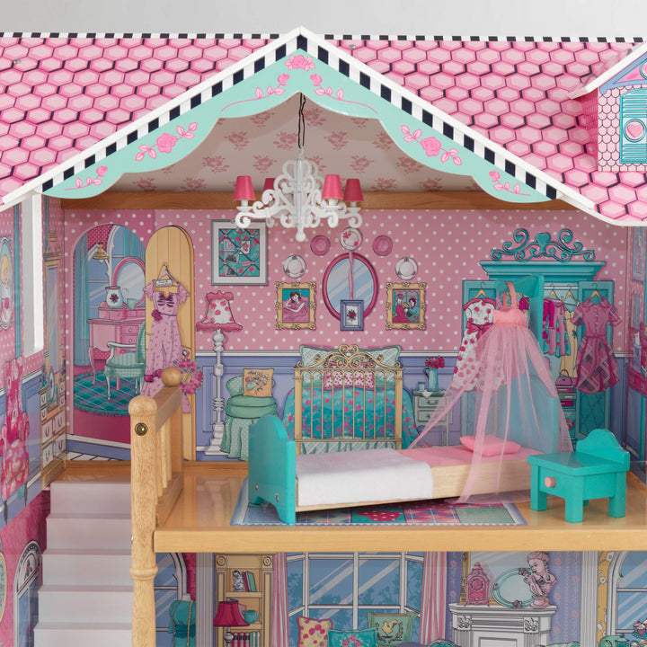 Casa De Muñecas De Madera KidKraft Annabelle Con Muebles Ascensor Y Detalles Elegantes - Imagen 8