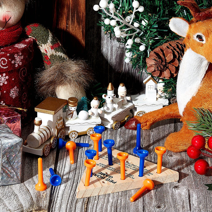 Juego De Mesa Triangular De Madera 3 Packs Con Clavijas De Plástico Divertido Y Educativo - Imagen 7