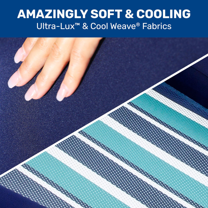 Aqua Flotador Inflable Con Reposacabezas Verde Extra Grande Con Toldo Y Portavasos - Imagen 3