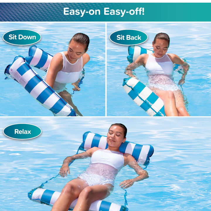 Aqua Hamaca Flotador Inflable 4 en 1 Monterey Piscina y Lago Confortable y Resistente - Imagen 6