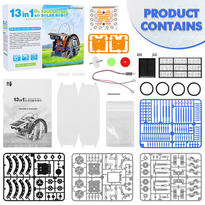 Kit Educativo STEM 13 en 1 Robots Solares Para Niños 8 a 12 Años Juguete Científico - Imagen 7