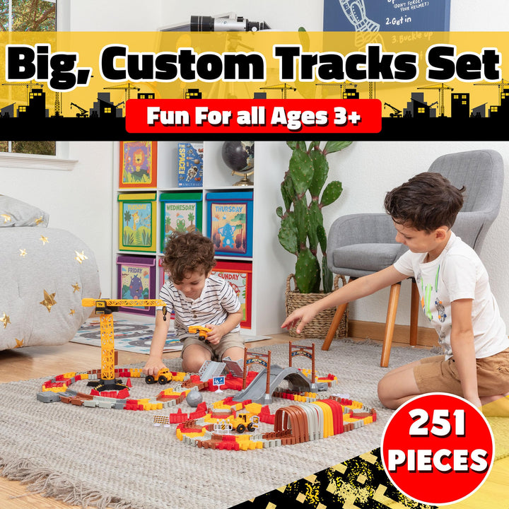 Snap Trax Juego de Pistas LED y Camiones de Construcción 251 Piezas para Niños - Imagen 2