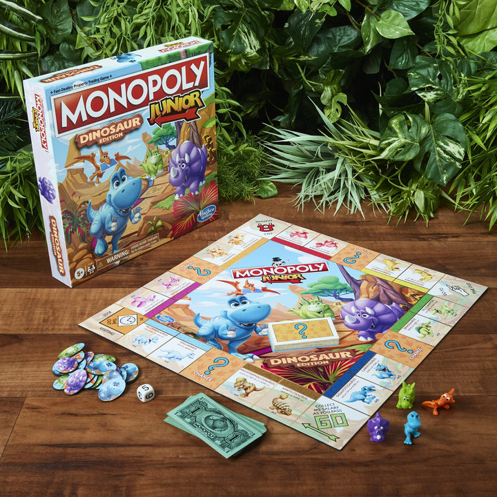 Juego De Mesa Hasbro Monopoly Junior Edición Dinosaurio Educativo Divertido - Imagen 2