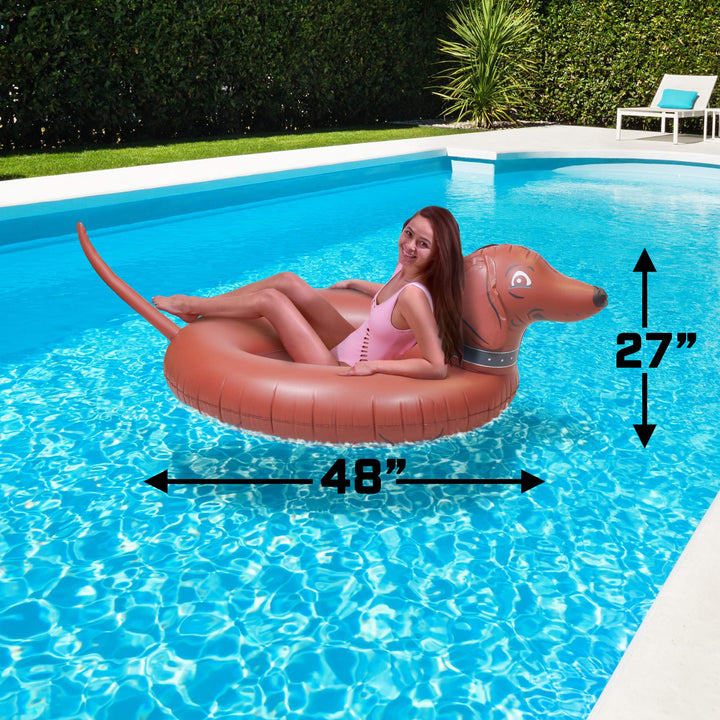 GoFloats Wiener Dog Party Tube Balsa Inflable Divertido Para Piscina Playa Lago - Imagen 3