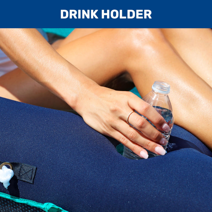 Aqua Flotador Inflable Con Reposacabezas Verde Extra Grande Con Toldo Y Portavasos - Imagen 5