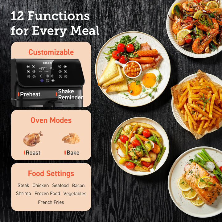 Freidora Cosori Clear Window 65L Con 12 Funciones Y Ventana Vista - Imagen 3