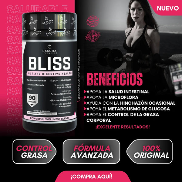 BLISS SASCHA FITNESS 100% Original, Transforma tu salud desde dentro 90 Capsulas de Bienestar