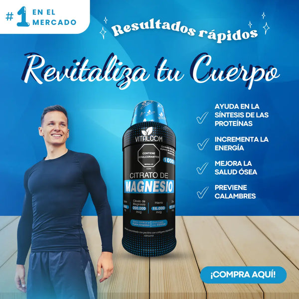 Citrato De Magnesio 1000ml Bebida Concentrada Salud Muscular Digestiva y Ósea