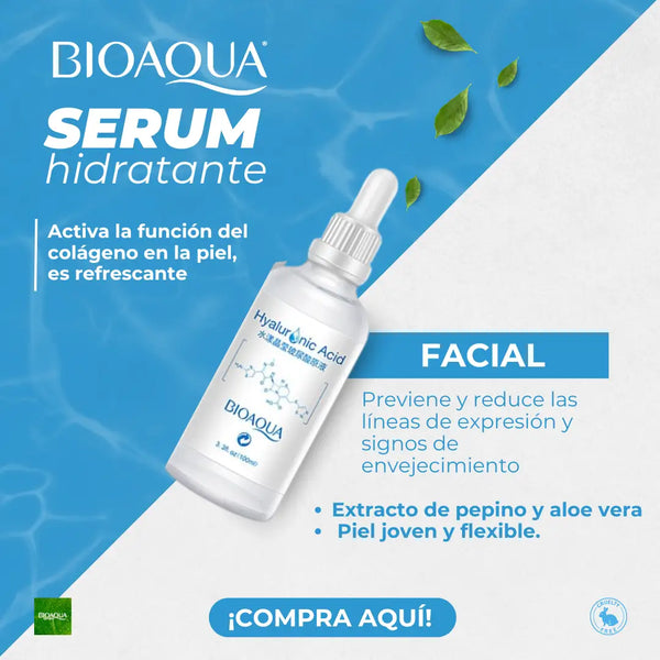 Ácido Hialurónico Bioaqua Serum Facial Hidratante Antiedad 100ml Piel Radiante Suave