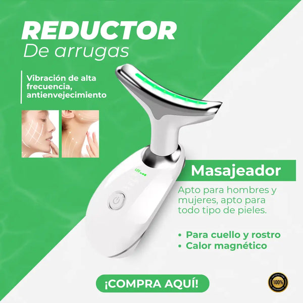Masajeador Facial Antienvejecimiento MGE009 Reductor De Arrugas Con Luz Led Y Calor