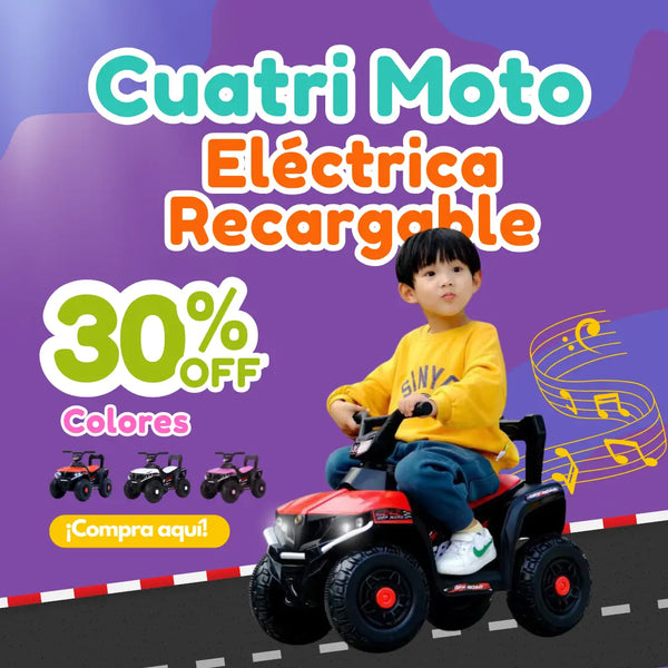 Cuatrimoto Eléctrica Recargable para Niños de 1 a 5 Años con 3 Velocidades y Sonidos Pregrabados